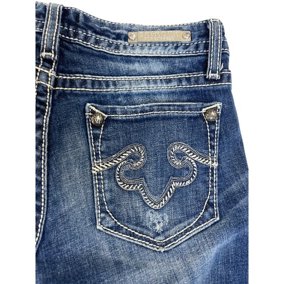 Be Rocks For Express Women's Blue  Medium Wash Rock Revival Bootcut Jeans Sz 2R - Picture 6 of 12